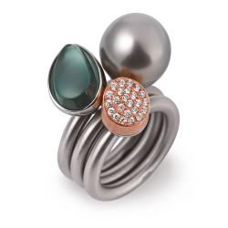 rings, Auster, Tahiti pearl, Cylinder, Mirte Edelsmederij